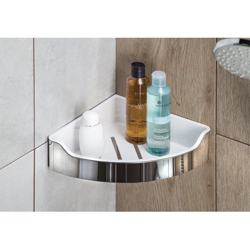Aqualine - Hörnhylla för dusch SAMBA 21,8x30 cm skinande krom