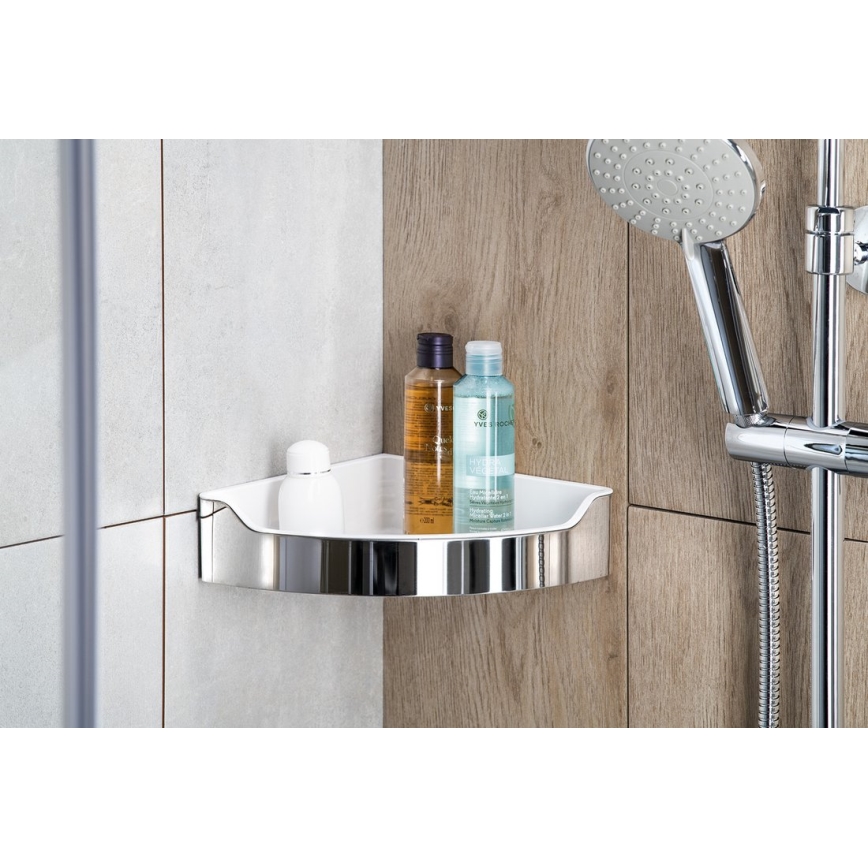 Aqualine - Hörnhylla för dusch SAMBA 21,8x30 cm skinande krom