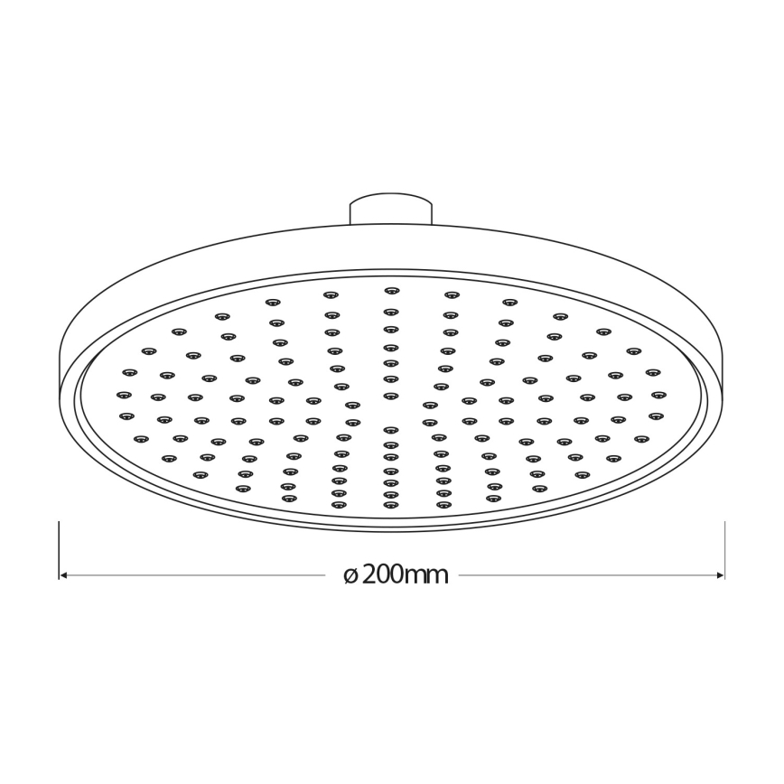Aqualine - Huvuddusch diameter 20 cm matt svart