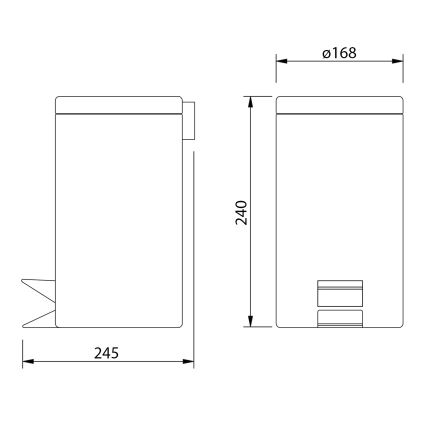Aqualine - Soptunna SIMPLE LINE 3 l matt vit
