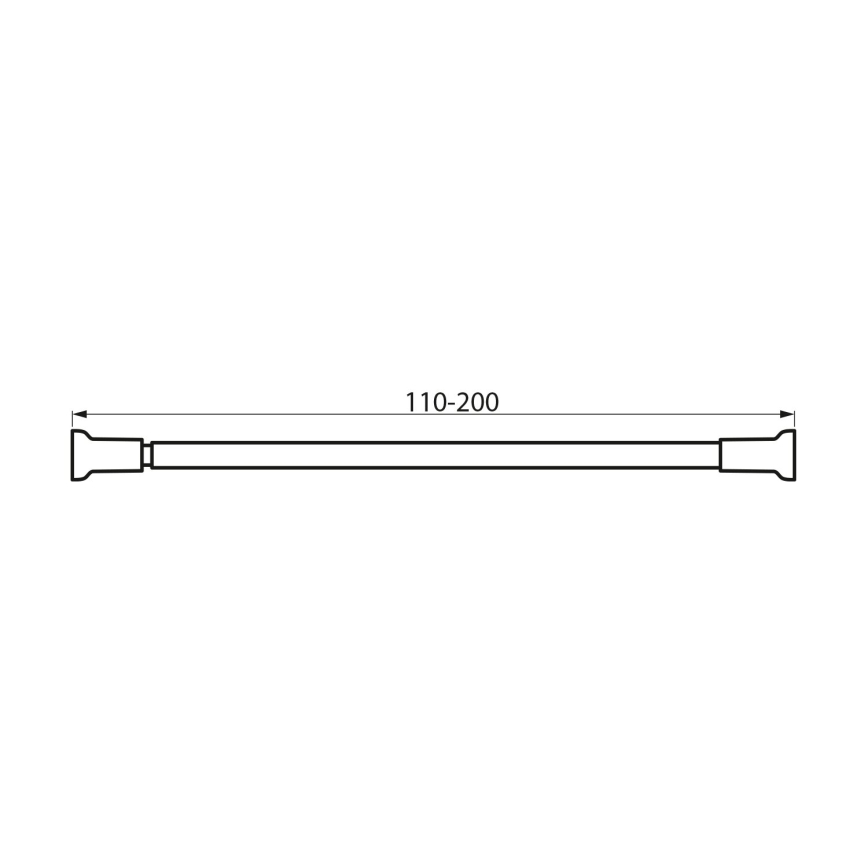 Aqualine - Teleskopspridningsstång 110-200 cm skinande krom