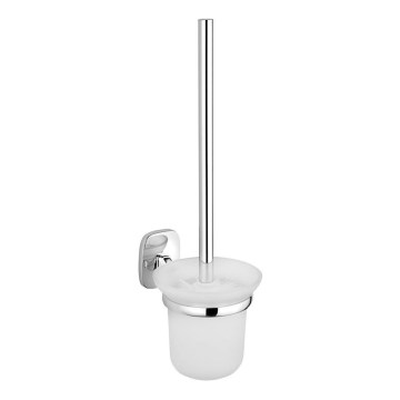 Aqualine - Toaletborste med vägghängare RUMBA mjölkig glas/skinande krom