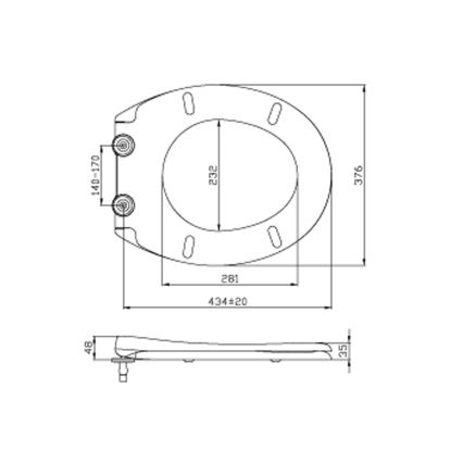Aqualine - Toalettsits SOFIA SoftClose vit