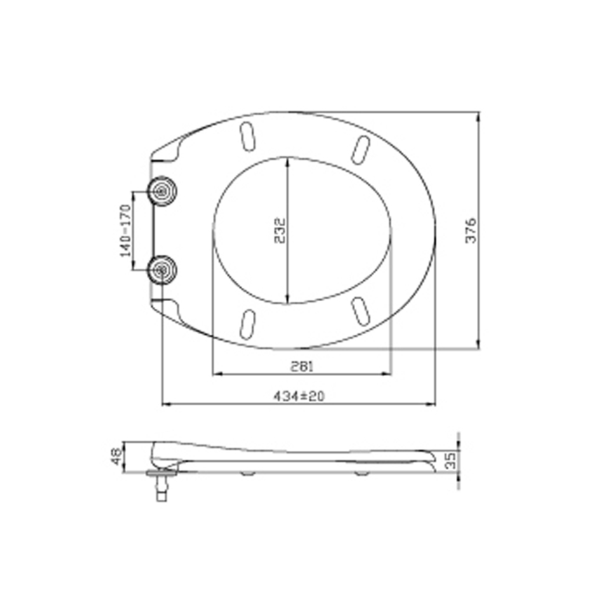 Aqualine - Toalettsits SOFIA SoftClose vit