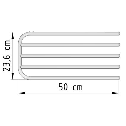 Aqualine - Towel skena för heating element 50 cm vit