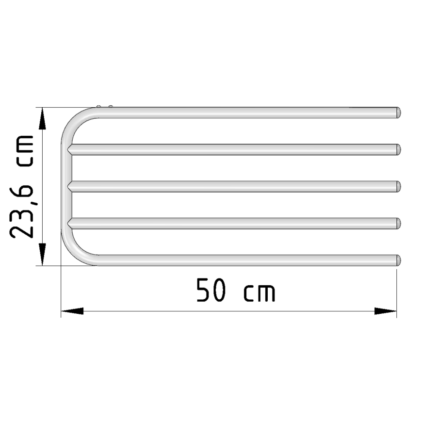 Aqualine - Towel skena för heating element 50 cm vit