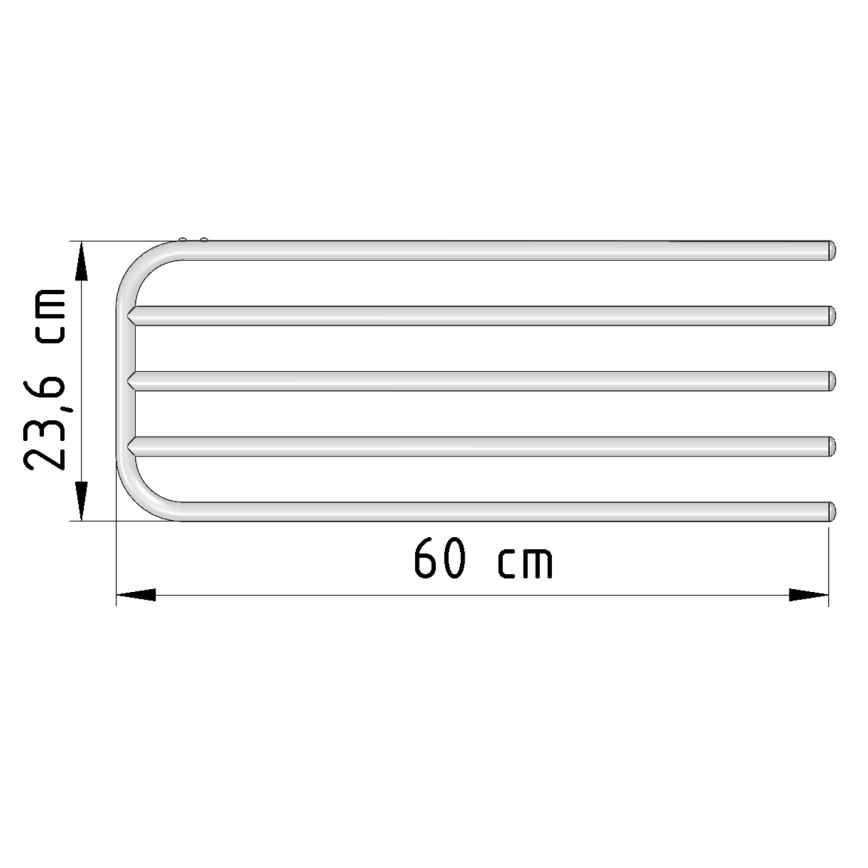 Aqualine - Towel skena för heating element 60 cm vit