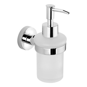 Aqualine - Tvålpump för vägg SAMBA 150 mm mjölkig glas/skinande krom