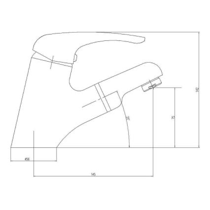 Aqualine - Tvättställsblandare KASIOPEA 14,2 cm polerad krom