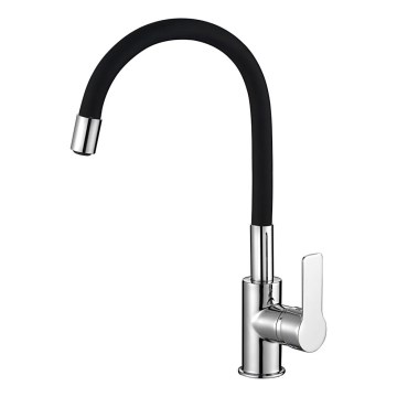 Aqualine - Vaskkran med flexibel arm LORE svart/skinande krom