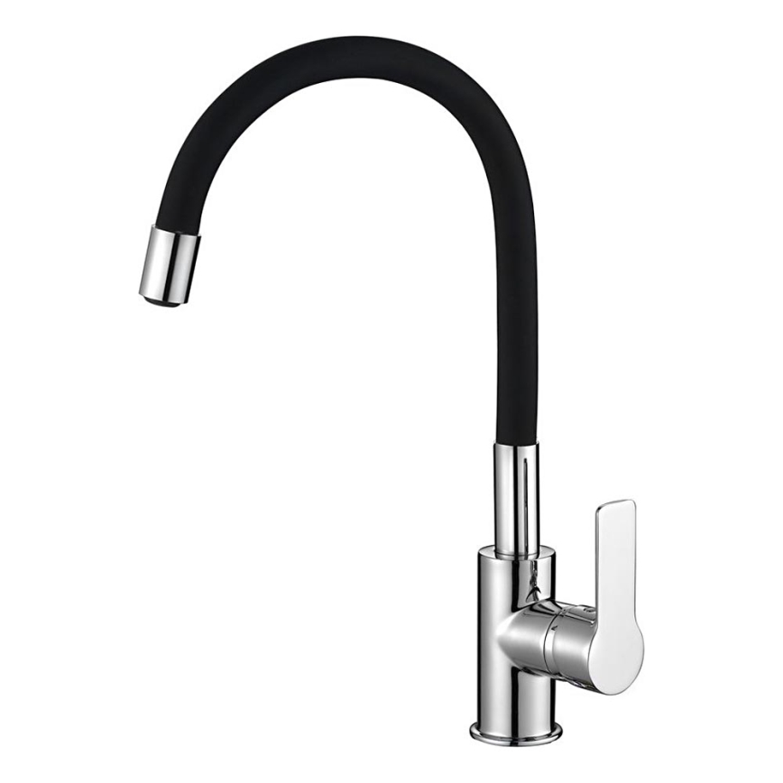 Aqualine - Vaskkran med flexibel arm LORE svart/skinande krom