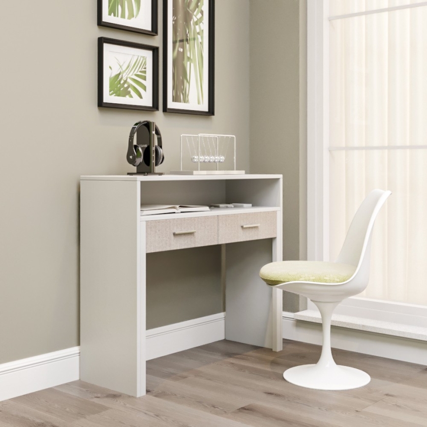 Arbetsbord 88x99 cm vit/beige