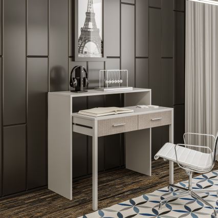 Arbetsbord 88x99 cm vit/beige