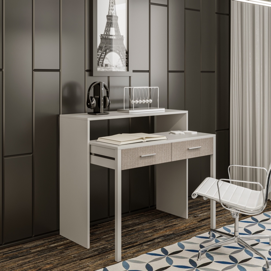 Arbetsbord 88x99 cm vit/beige