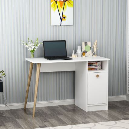 Arbetsbord CANNAS 110x74 cm vit/brun