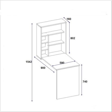 Arbetsbord med hylla SEDIR 154,2x59 cm beige