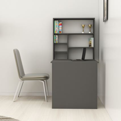 Arbetsbord med hylla SEDIR 154,2x90 cm antracit