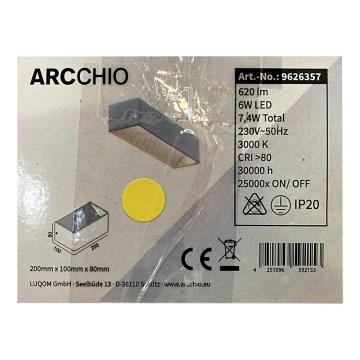 Arcchio - LED Väggbelysning KARAM LED/6W/230V