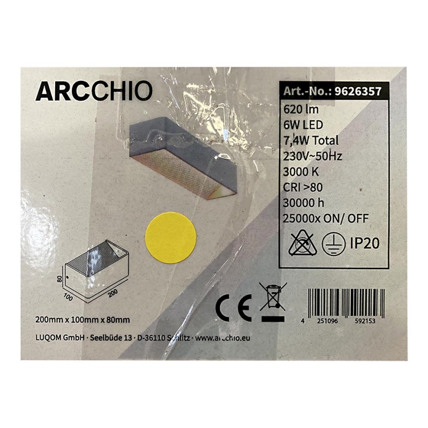 Arcchio - LED Väggbelysning KARAM LED/6W/230V