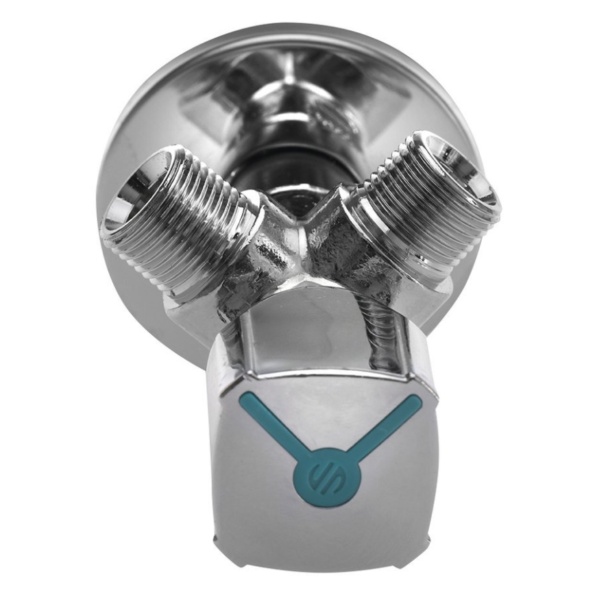 Arco - Kombinerad hörnventil med två utlopp A-80, polerad krom