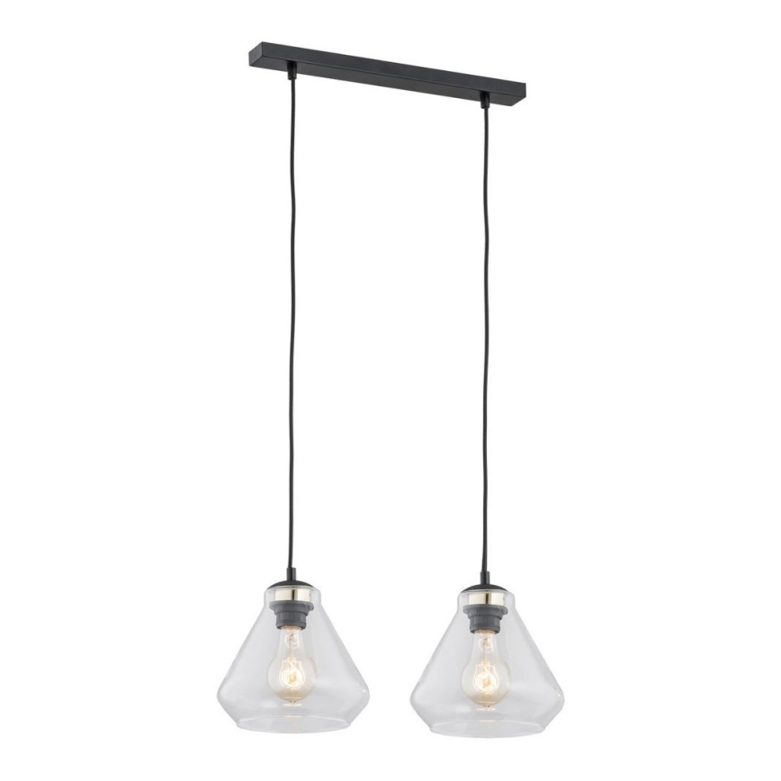 Argon 0854 - Ljuskrona med upphängningsrem DECORATO 2xE27/15W/230V svart