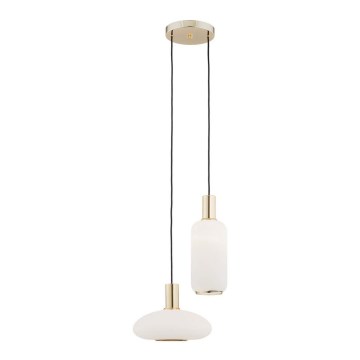 Argon 0896 - Ljuskrona med upphängningsrem SAGUNTO 2xE27/15W/230V mässing