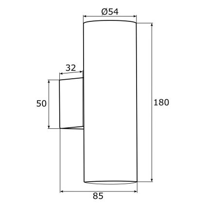 Argon 0912 - Vägglampa MITOS 2xGU10/5W/230V skinande krom