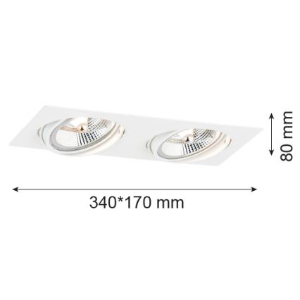 Argon 1046 - Infälld taklampa OLIMP 2xGU10-AR111/12W/230V vit