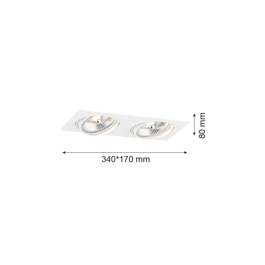 Argon 1046 - upphängd taklampa  OLIMP 2xGU10-AR111/12W/230V vit