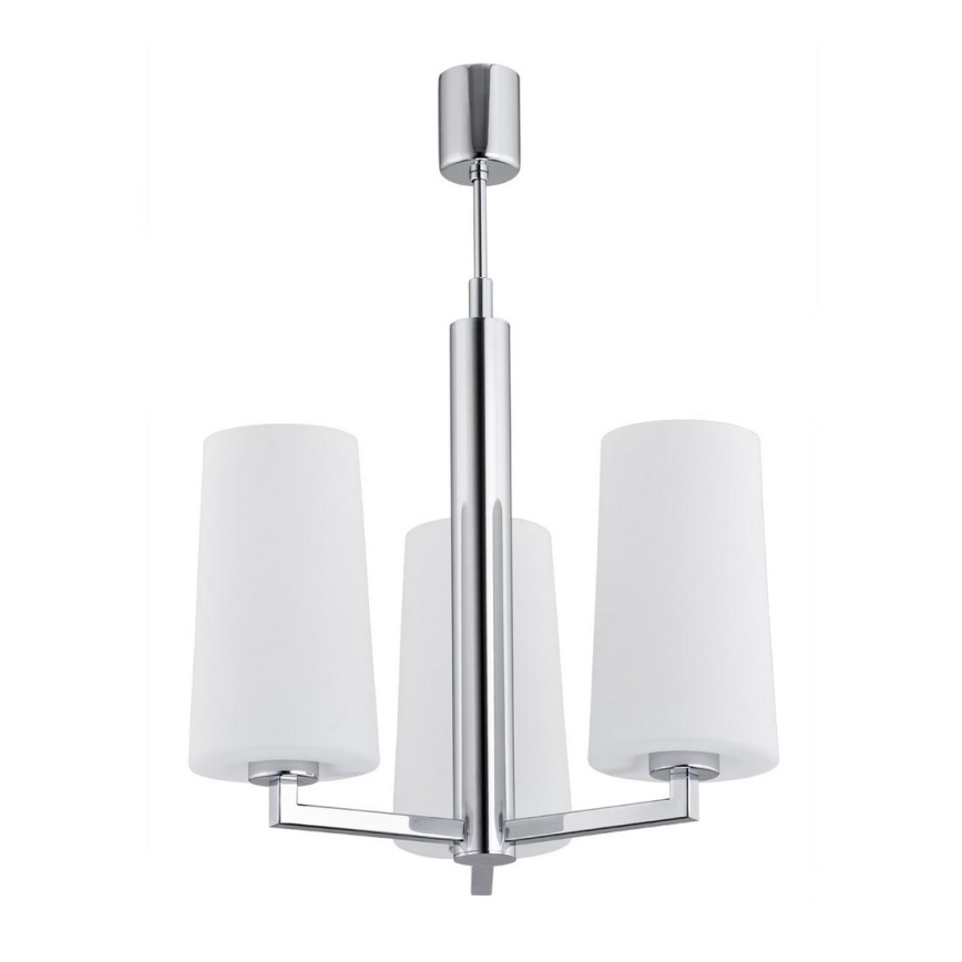 Argon 1224 - Pendelkrona CAMELOT 3xE27/15W/230V skinande krom