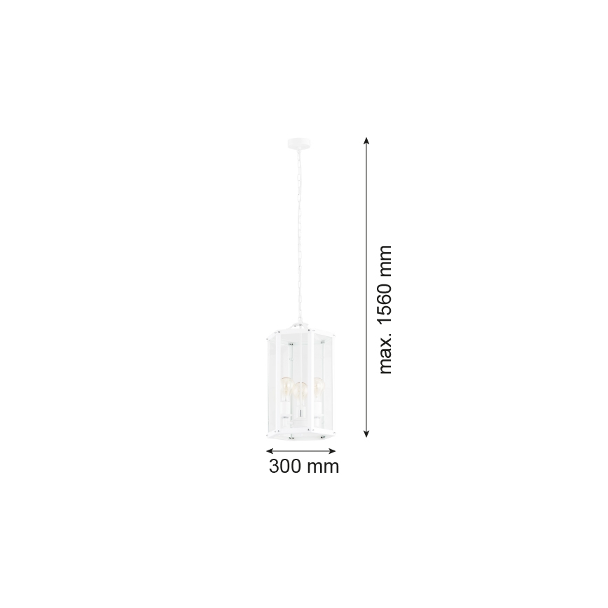 Argon 1251 - Ljuskrona på kedja BODRUM 3xE27/15W/230V vit