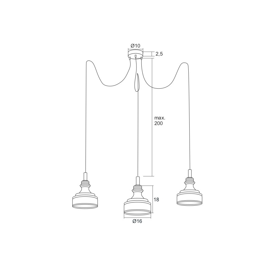 Argon 1354 - LED Ljuskrona med snöre TULUZA 3xLED/5W/230V