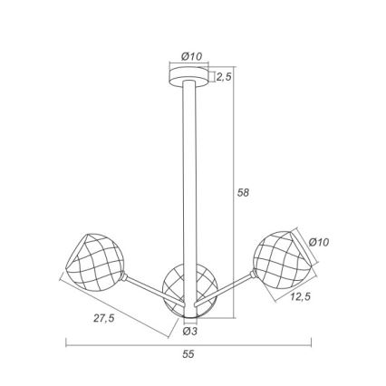 Argon 1358 - LED Hängande Ljuskrona BELLUNO 3xLED/5W/230V