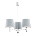 Argon 1383 - Pendelkrona BOLZANO 3xE27/15W/230V blå/skinande krom