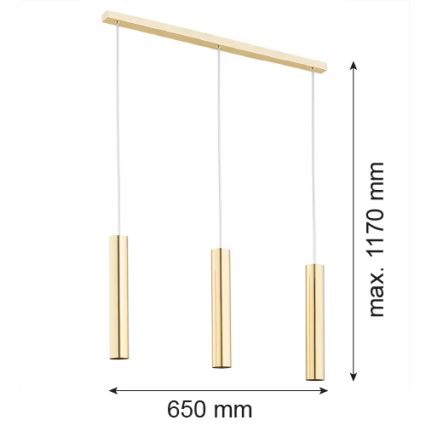 Argon 1443 - Ljuskrona med upphängningsrem GOMERA 3xGU10/5W/230V mässing