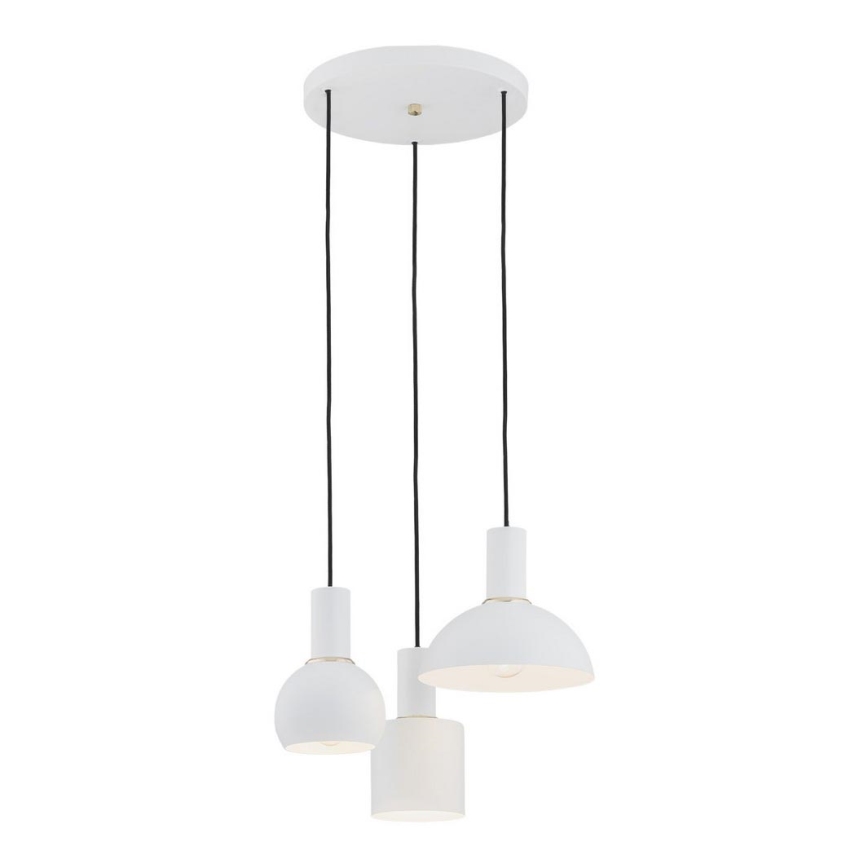 Argon 1468 - Ljuskrona med upphängningsrem SINES 3xE27/15W/230V vit