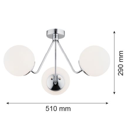 Argon 1477 - Surface-mounted ljuskrona TOMAR 3xE27/15W/230V skinande krom
