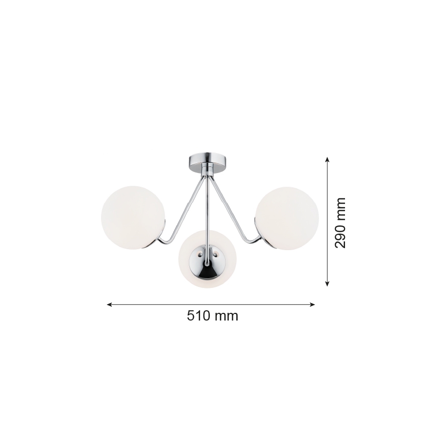Argon 1477 - Surface-mounted ljuskrona TOMAR 3xE27/15W/230V skinande krom