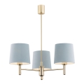 Argon 1484 - Pendelkrona PONTE 3xE27/15W/230V blå/mässing