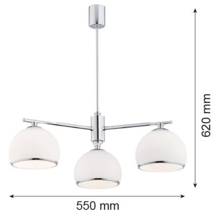 Argon 1487 - Pendelkrona MARBELLA 3xE27/15W/230V skinande krom