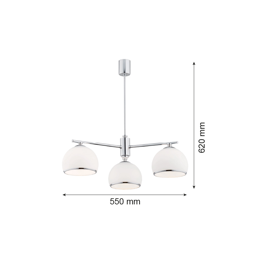 Argon 1487 - Pendelkrona MARBELLA 3xE27/15W/230V skinande krom