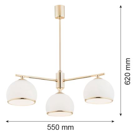 Argon 1488 - Pendelkrona MARBELLA 3xE27/15W/230V mässing