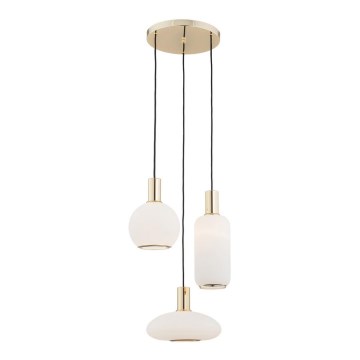 Argon 1489 - Ljuskrona med upphängningsrem SAGUNTO 3xE27/15W/230V mässing