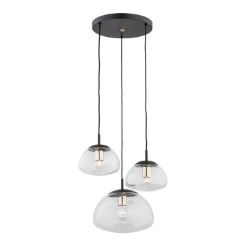 Argon 1492 - Ljuskrona med snöre TRINI 3xE27/15W/230V svart