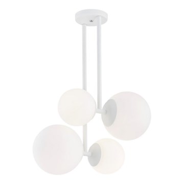 Argon 1644 - Pendelkrona ASPEN 4xE27/15W/230V vit