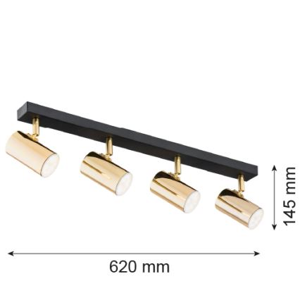 Argon 1688 - Spotlight LAGOS 4xGU10/5W/230V mässing/svart
