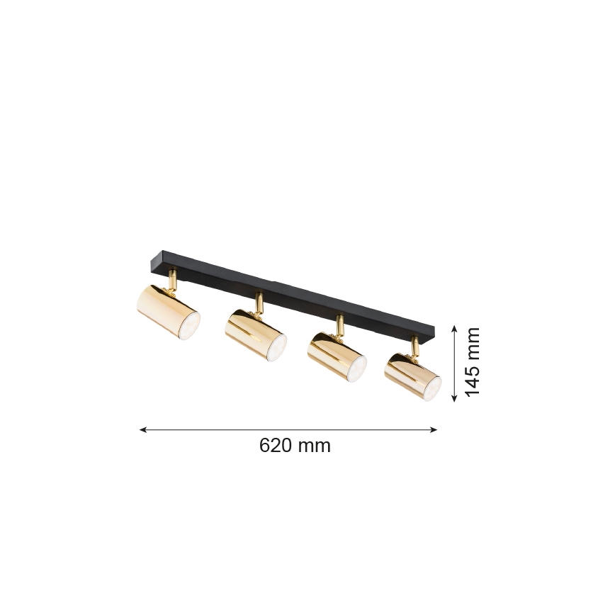 Argon 1688 - Spotlight LAGOS 4xGU10/5W/230V mässing/svart