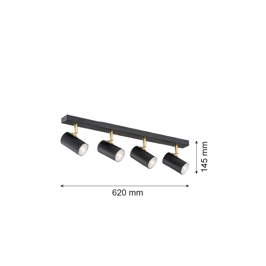 Argon 1690 - Spotlight LAGOS 4xGU10/5W/230V svart/mässing