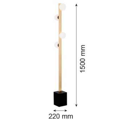 Argon 1738 - Golvlampa  FREEMONT 4xG9/5W/230V
