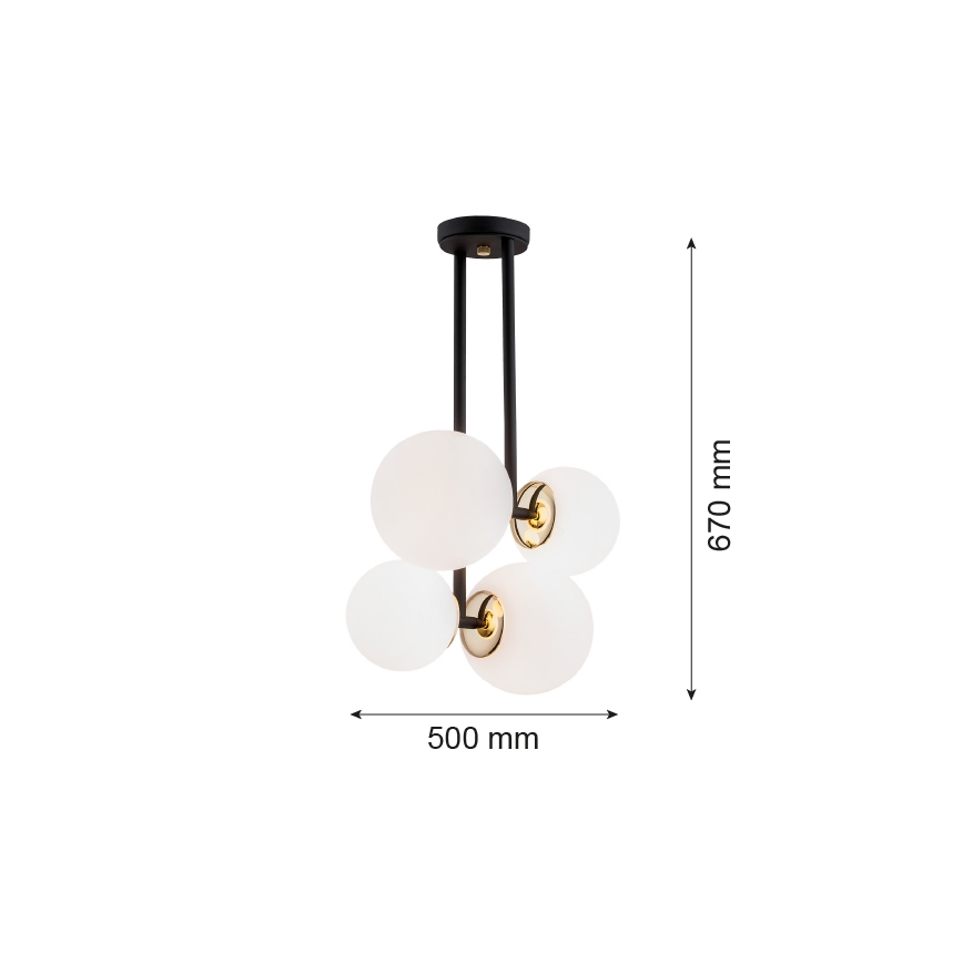 Argon 1739 - Upphängningsbar Ljuskrona  MORITZ 4xE27/15W/230V